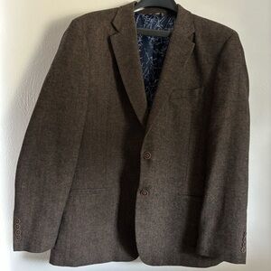 Nautica Herringbone Tweed Men's Modern-Fit Solid Herringbone Tweed Sport Coat